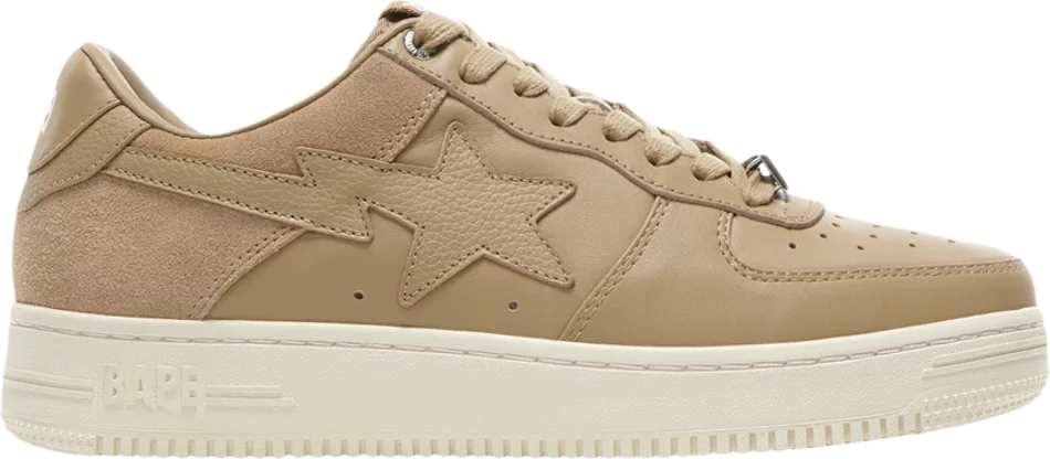 Bapesta Low - Suede Heel (Beige)