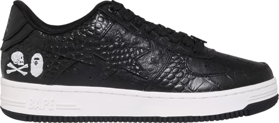 Bapesta - Black Crocodile & Ostrich