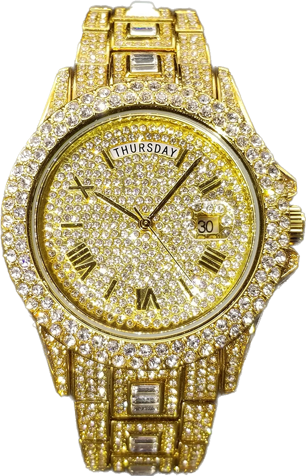 IL -Watch Timepiece with Full Diamonds in Luxury Gold, Waterproof