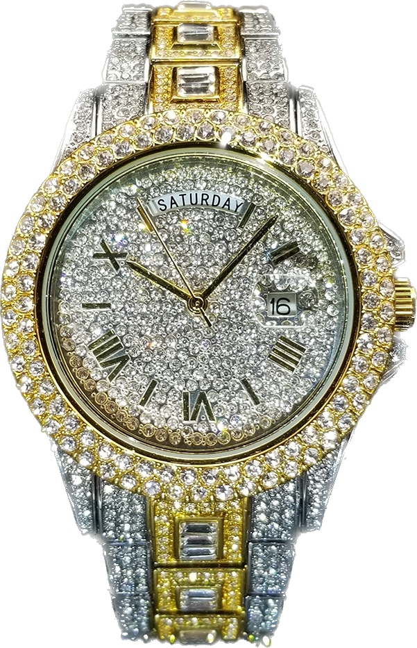 IL -Watch Timepiece with Full Diamonds in Luxury Gold, Waterproof