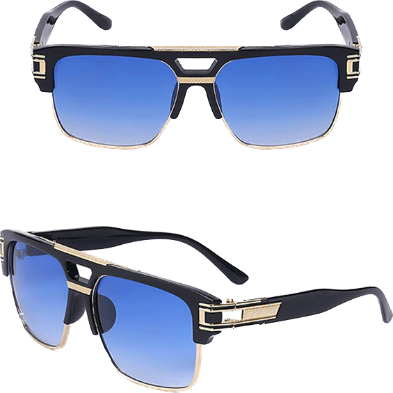 IL - Luxury Sunglasses for Men With Frame Mirror Gradient Clear Lens - Anti-Blue Light Protection