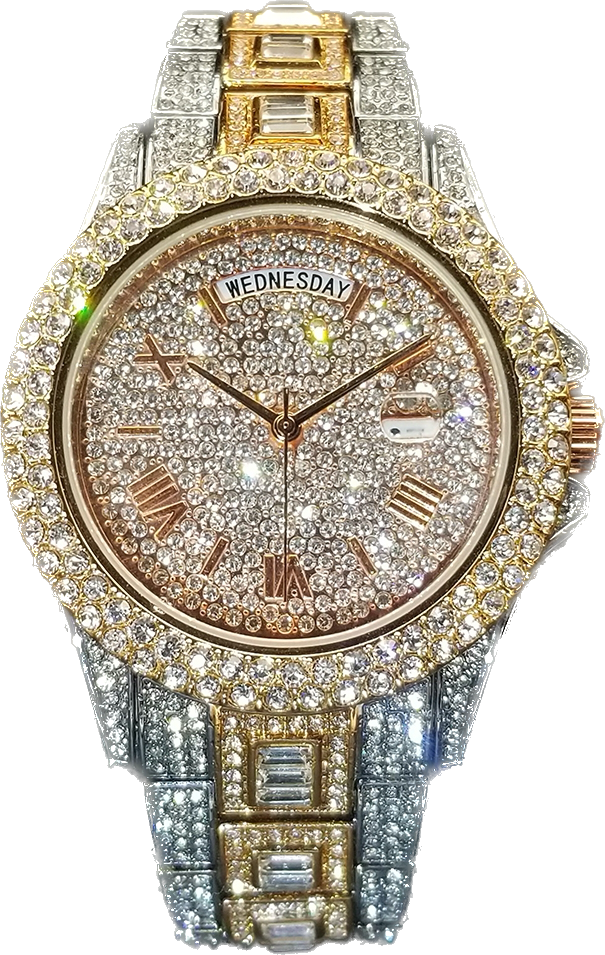 IL -Watch Timepiece with Full Diamonds in Luxury Gold, Waterproof