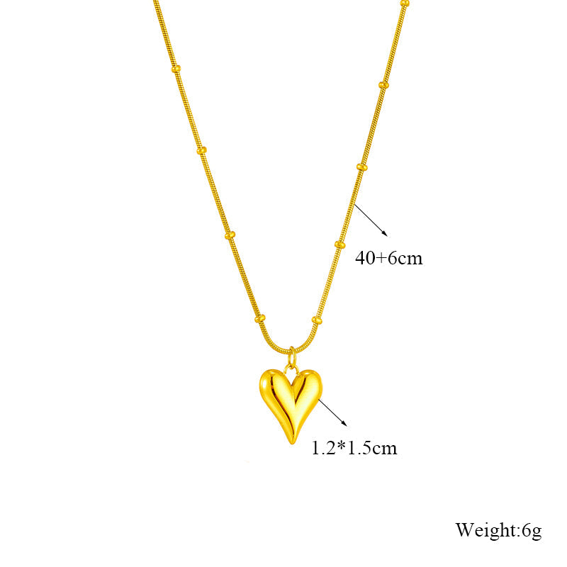 IL -  Gold Stainless Steel Heart Pendant Necklace