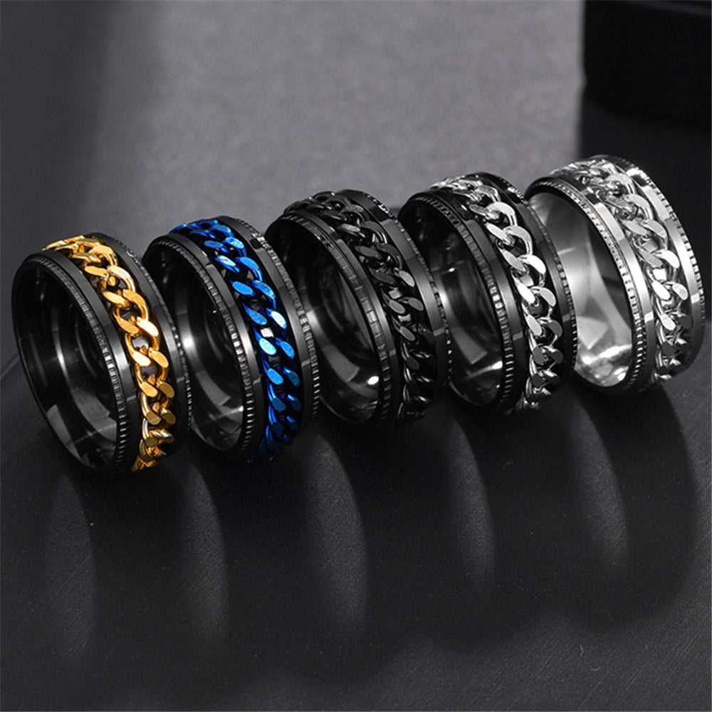 IL - Cuban Link Spinner Stress-Relief Rings