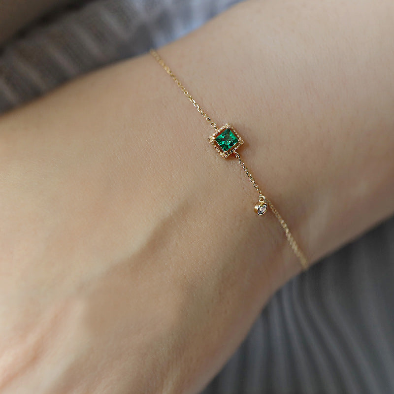 IL - Japanese Gem Emerald Gold-Plated Bracelet