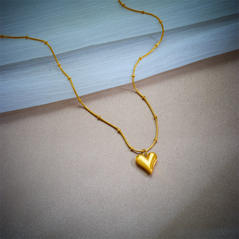 IL -  Gold Stainless Steel Heart Pendant Necklace