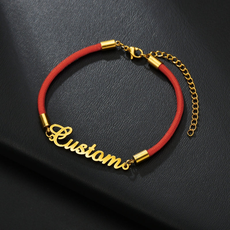 IL - Custom Golden Red Rope Bracelet