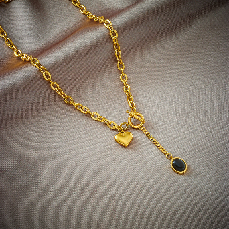 IL -  Gold Stainless Steel Heart Pendant Necklace