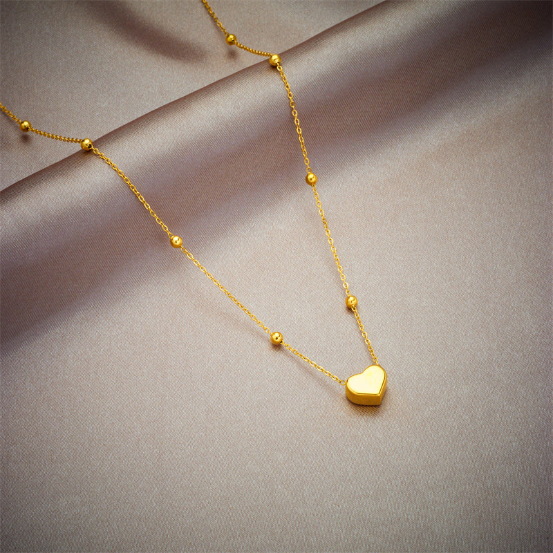 IL -  Gold Stainless Steel Heart Pendant Necklace