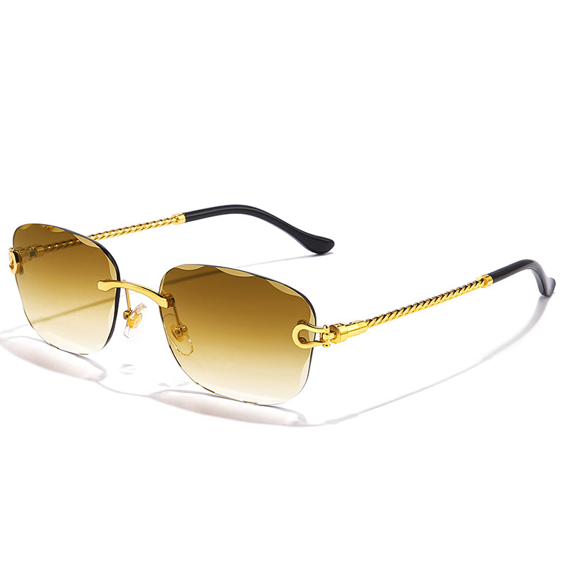 IL - Retro Sunglasses: Fashionable Round Metal Frame Mirrored Shades