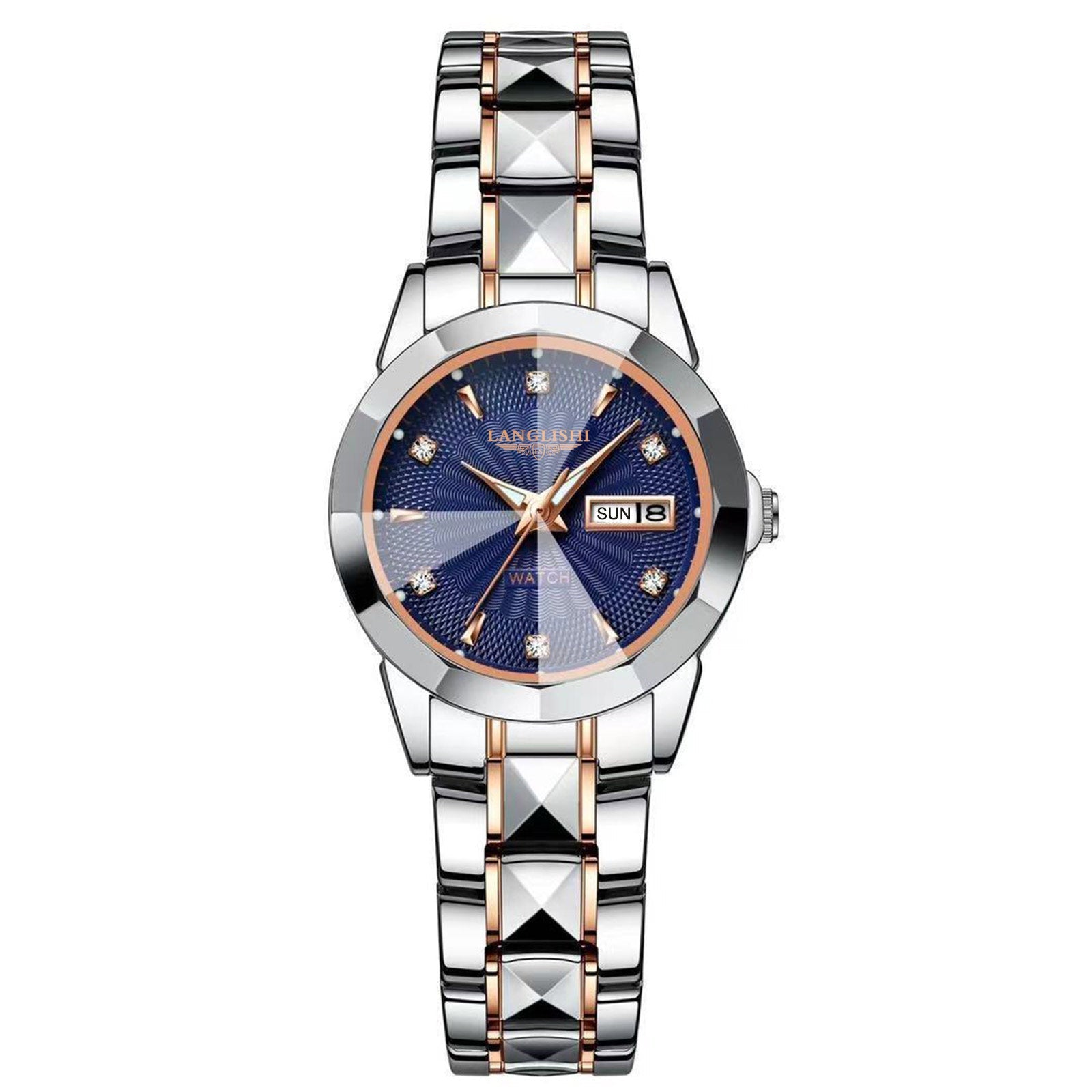 IL - Exquisite Minimalist Watch: Luxury Fashion Stainless Steel Waterproof Rose Gold Wristwatch