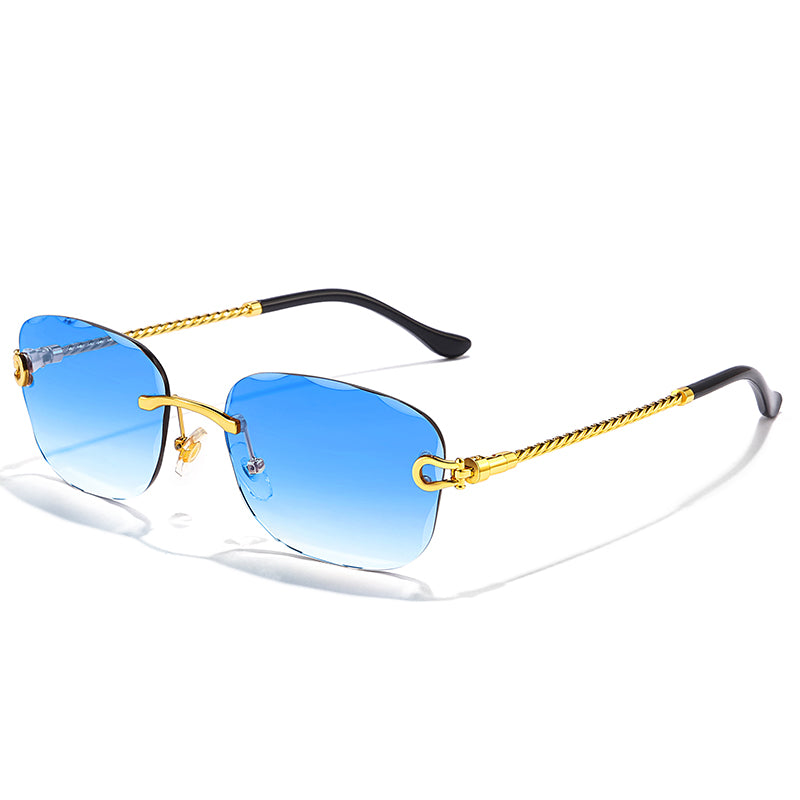 IL - Retro Sunglasses: Fashionable Round Metal Frame Mirrored Shades