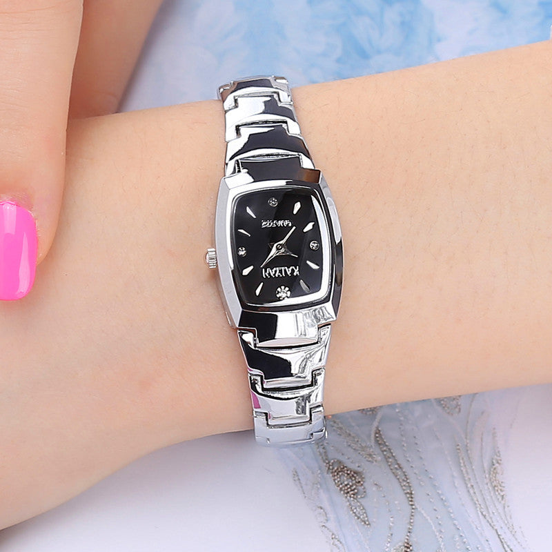 IL - Crystal Watch With Diamond Quartz Timepiece and Steel Band