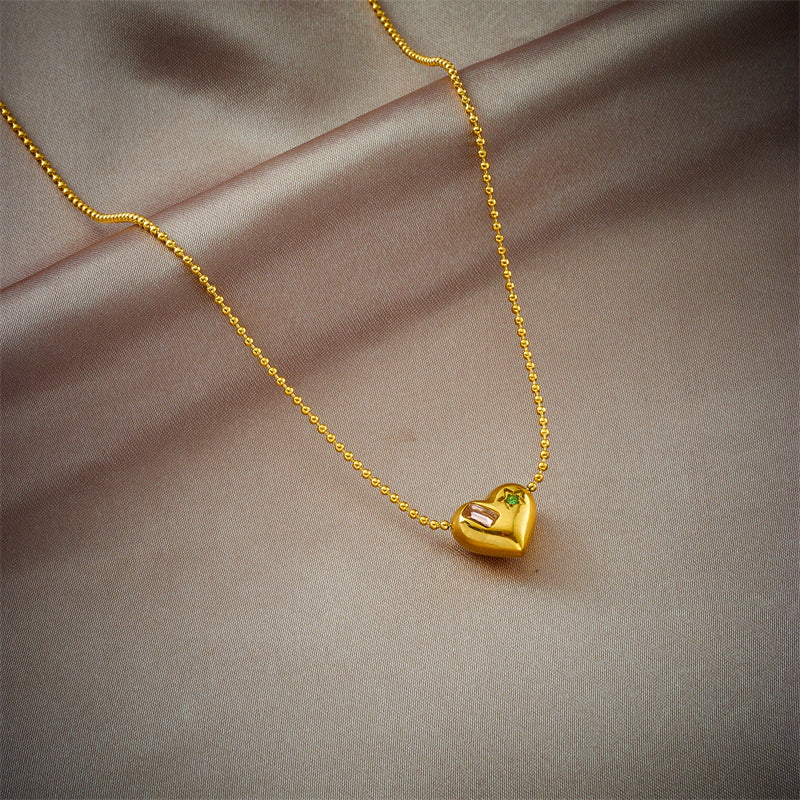 IL -  Gold Stainless Steel Heart Pendant Necklace