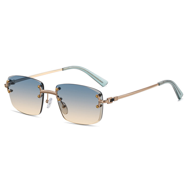 IL - Retro Sunglasses: Fashionable Round Metal Frame Mirrored Shades