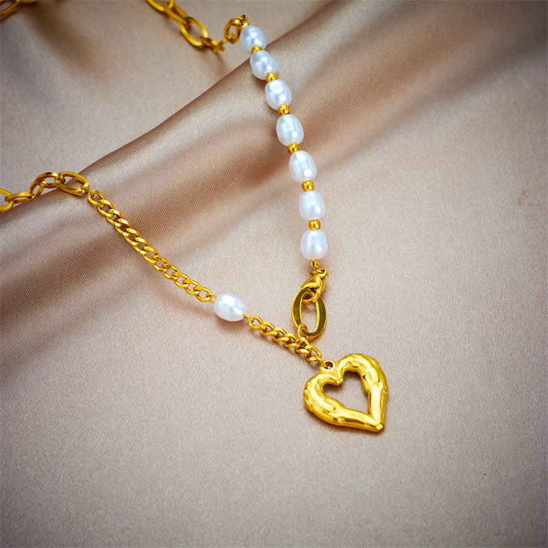 IL -  Gold Stainless Steel Heart Pendant Necklace