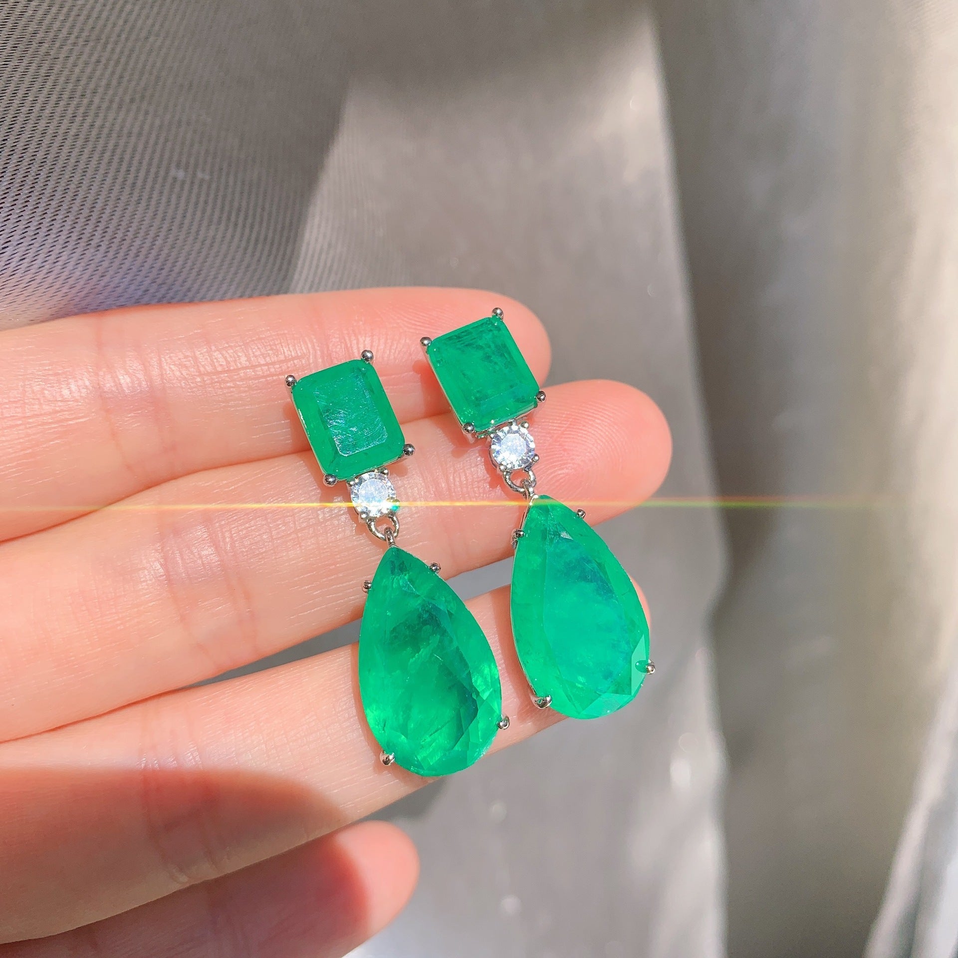 IL - Gemstone Dainty Drop Fine Earrings